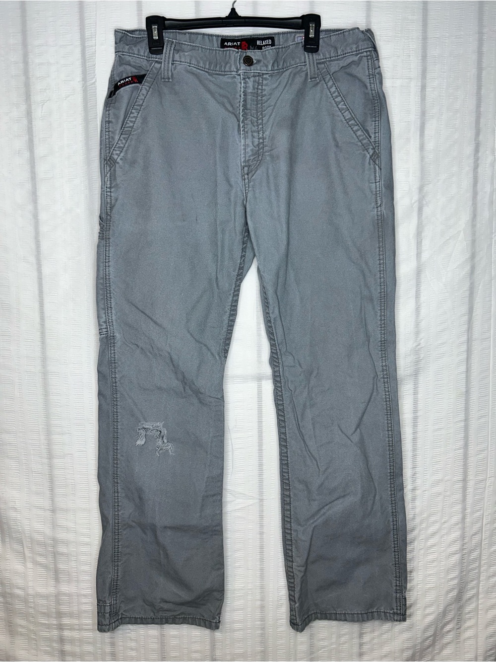 Ariat FR M4 Relaxed Boot Cut Mens Size 34x32 Gray Flame Resistant Work Pants
